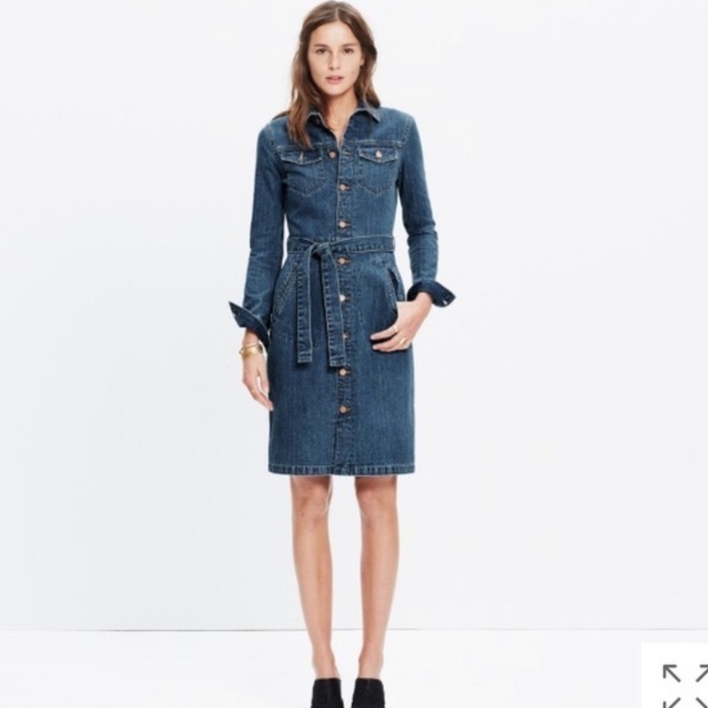 NWOT Madewell Denim Trench Dress 0